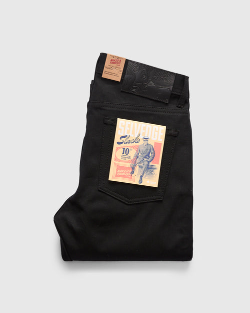 10oz Selvedge Slacks Black Twill - Weird Guy Fit