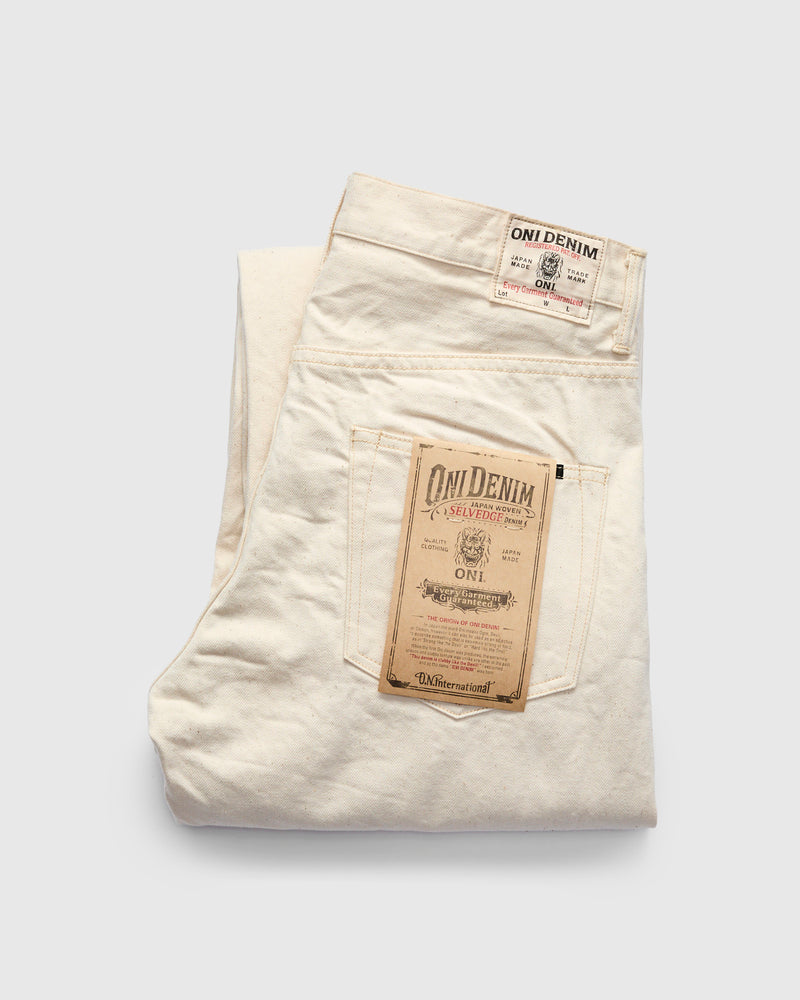 200-ECRU "Organic Cotton" 12.4oz Selvedge Denim - Wide Straight Fit