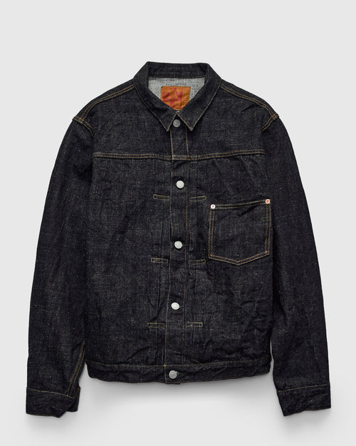 3111 15.5oz Slub-Nep Type-1 Selvedge Denim Jacket in Rinsed Indigo