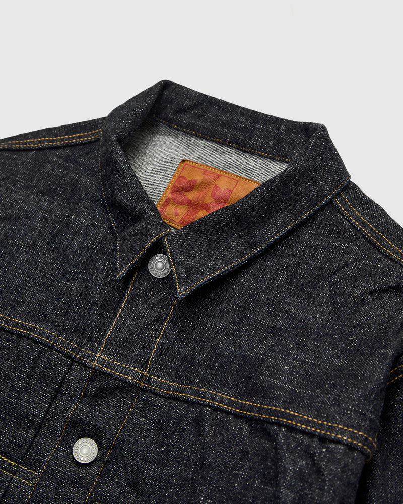 3111 15.5oz Slub-Nep Type-1 Selvedge Denim Jacket in Rinsed Indigo