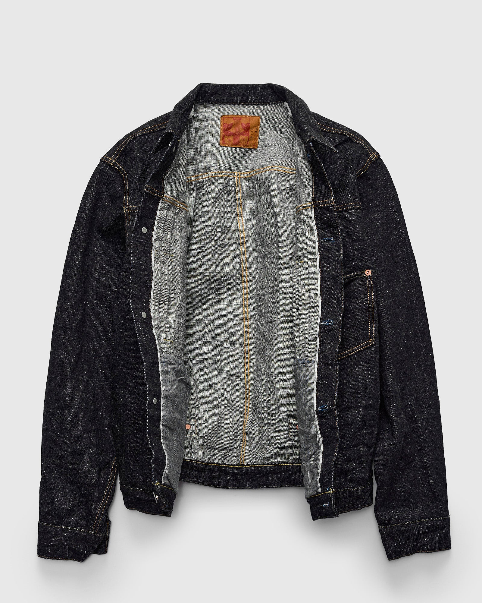 3111 15.5oz Slub-Nep Type-1 Selvedge Denim Jacket in Rinsed Indigo