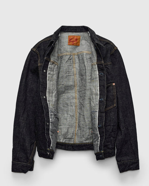 3111 15.5oz Slub-Nep Type-1 Selvedge Denim Jacket in Rinsed Indigo