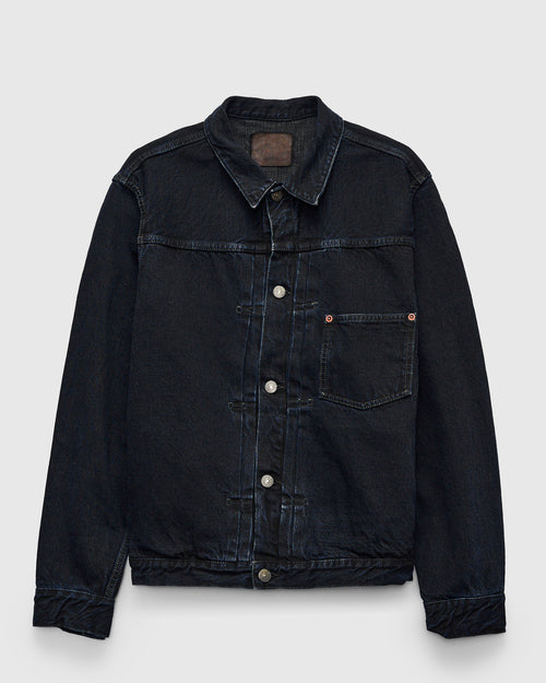 3115 13.5oz Type-1 Selvedge Denim Jacket in Charcoal Overdye