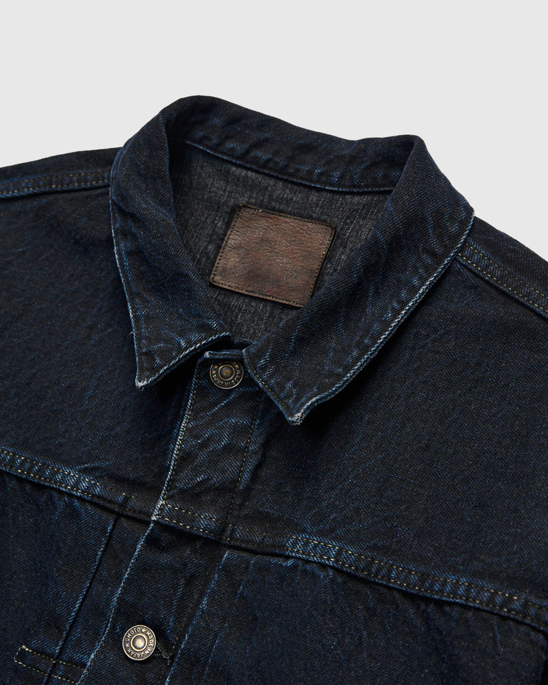 3115 13.5oz Type-1 Selvedge Denim Jacket in Charcoal Overdye