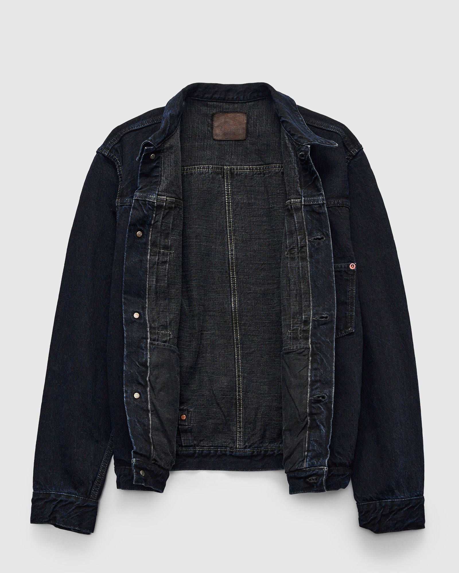 3115 13.5oz Type-1 Selvedge Denim Jacket in Charcoal Overdye