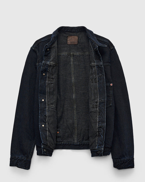 3115 13.5oz Type-1 Selvedge Denim Jacket in Charcoal Overdye