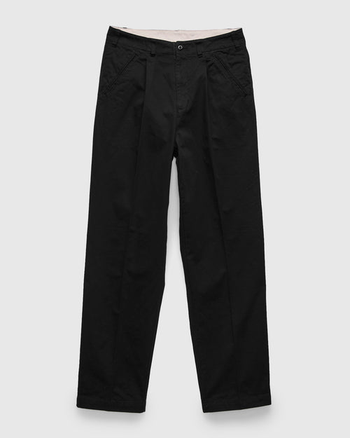 Pigment Dyed Wide Slacks in Black