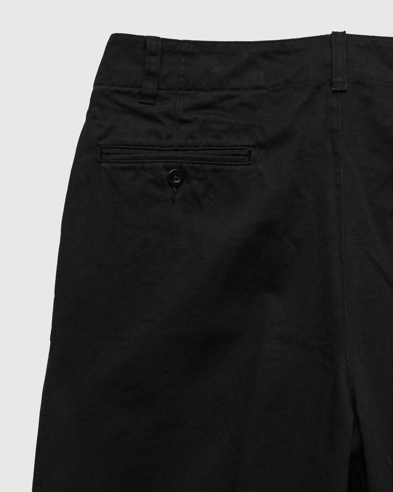 Pigment Dyed Wide Slacks in Black