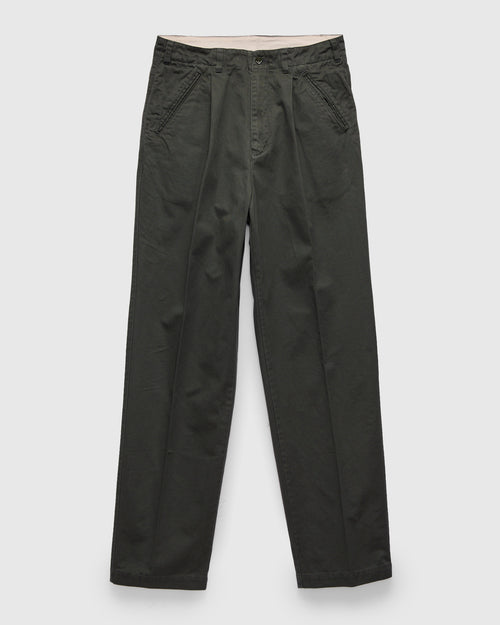Pigment Dyed Wide Slacks in Green