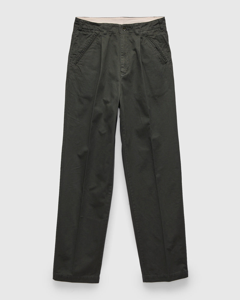 Pigment Dyed Wide Slacks in Green