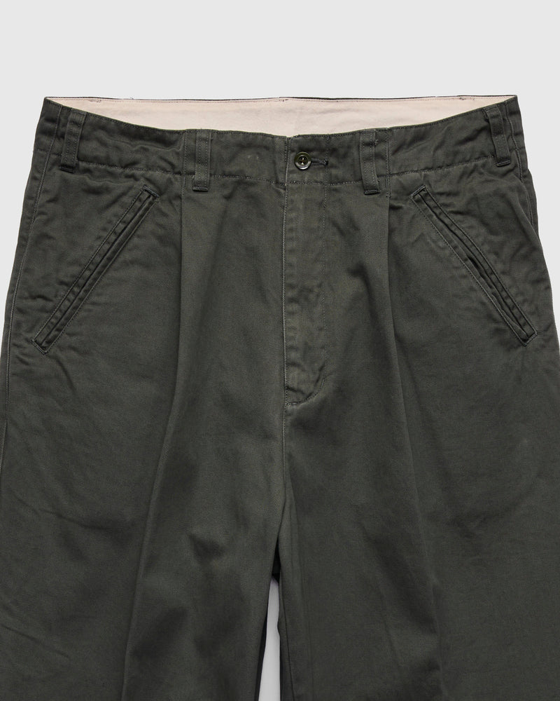 Pigment Dyed Wide Slacks in Green