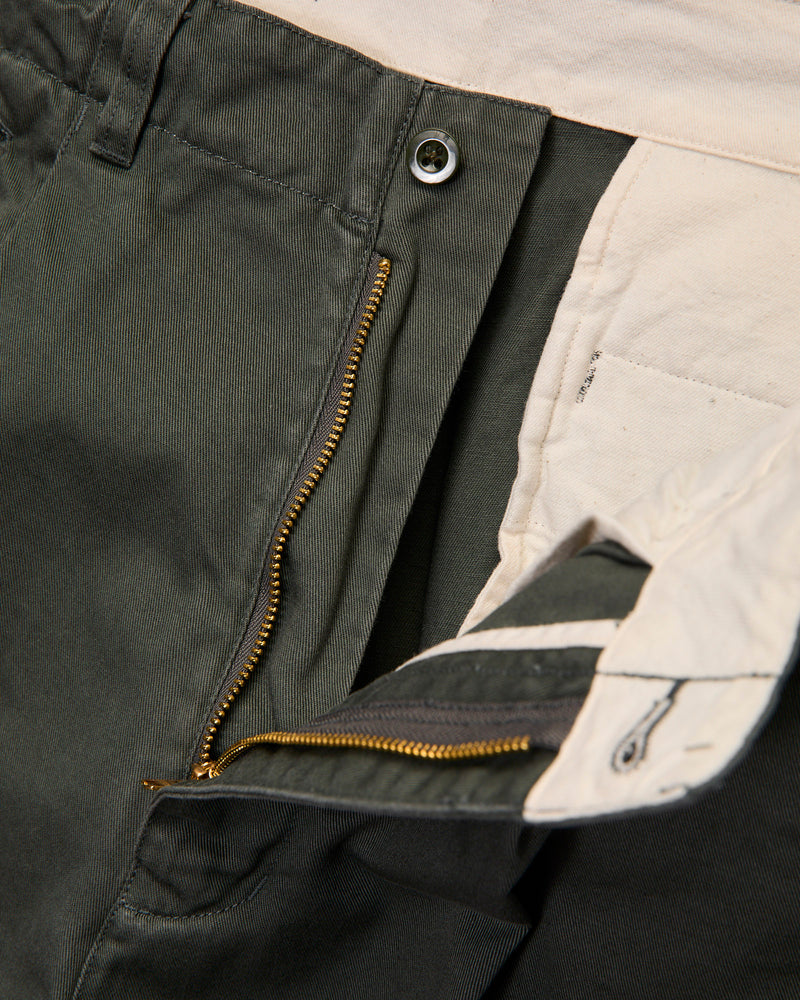 Pigment Dyed Wide Slacks in Green