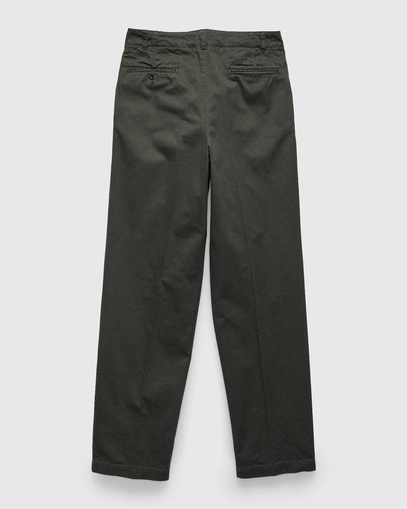 Pigment Dyed Wide Slacks in Green