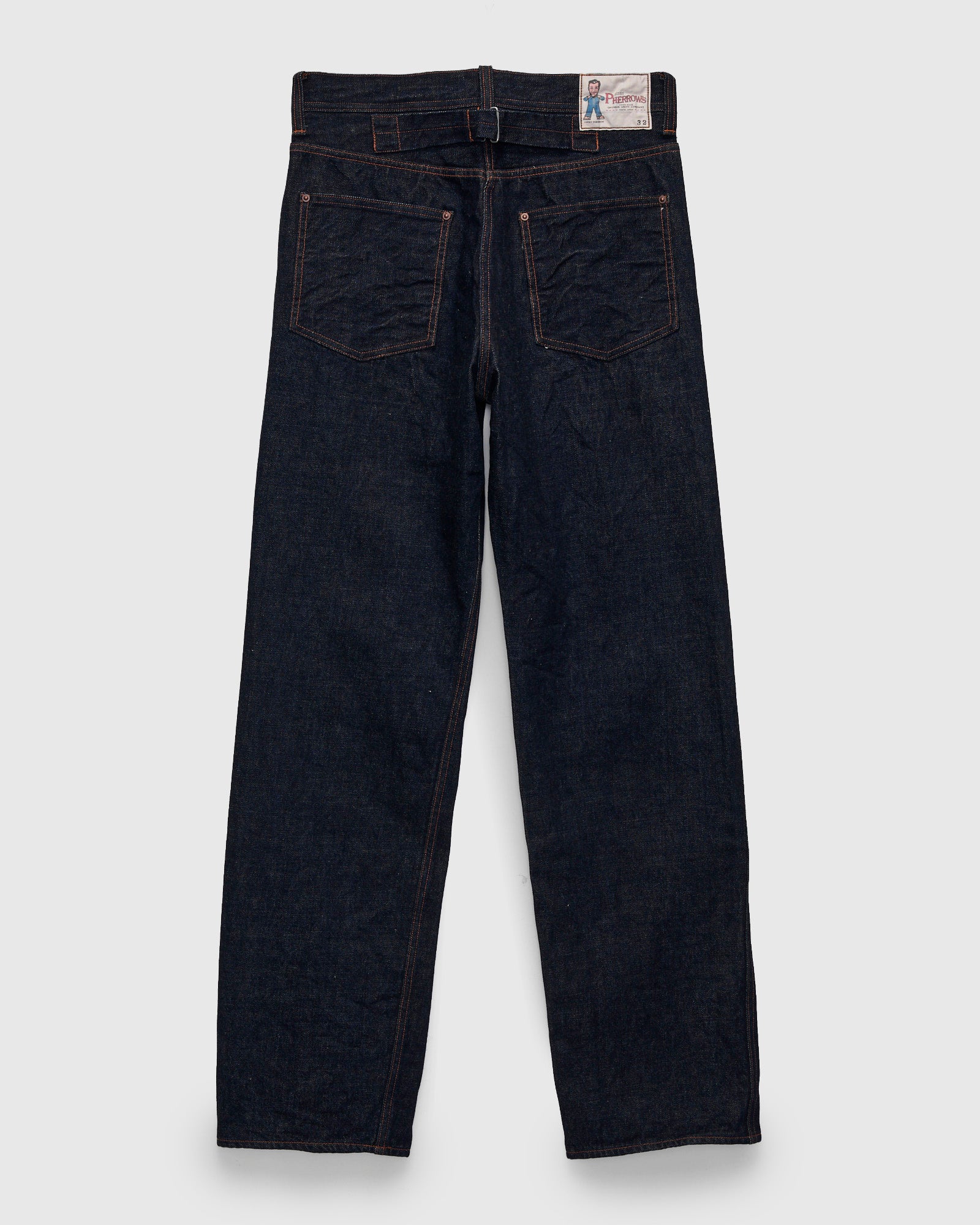 400P 13.5oz Rinsed Denim - Cinch Back Straight Fit – Blue Owl Workshop
