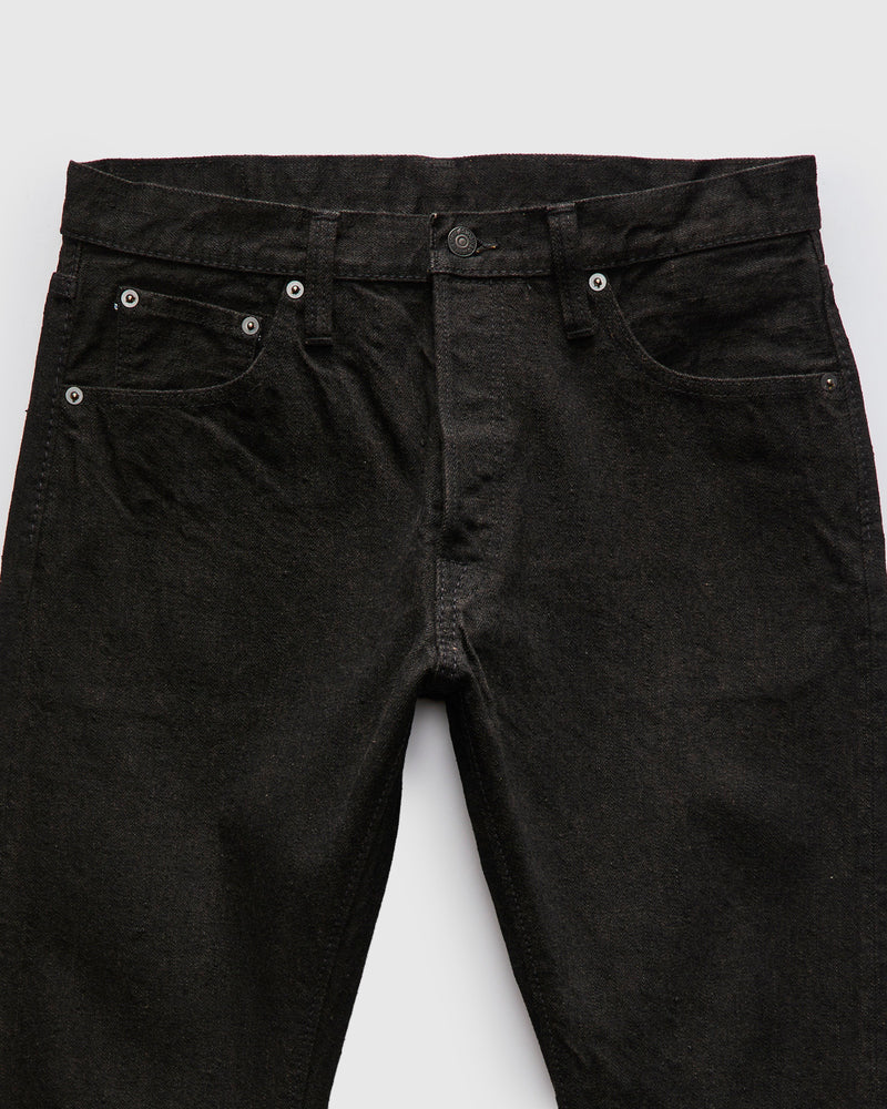 "Teacore Black x Brown" 14oz Rinsed Black Selvedge Denim - Relaxed Tapered Fit