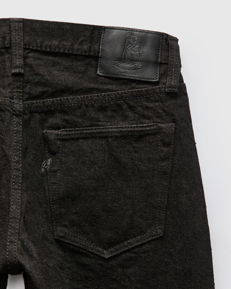 "Teacore Black x Brown" 14oz Rinsed Black Selvedge Denim - Relaxed Tapered Fit