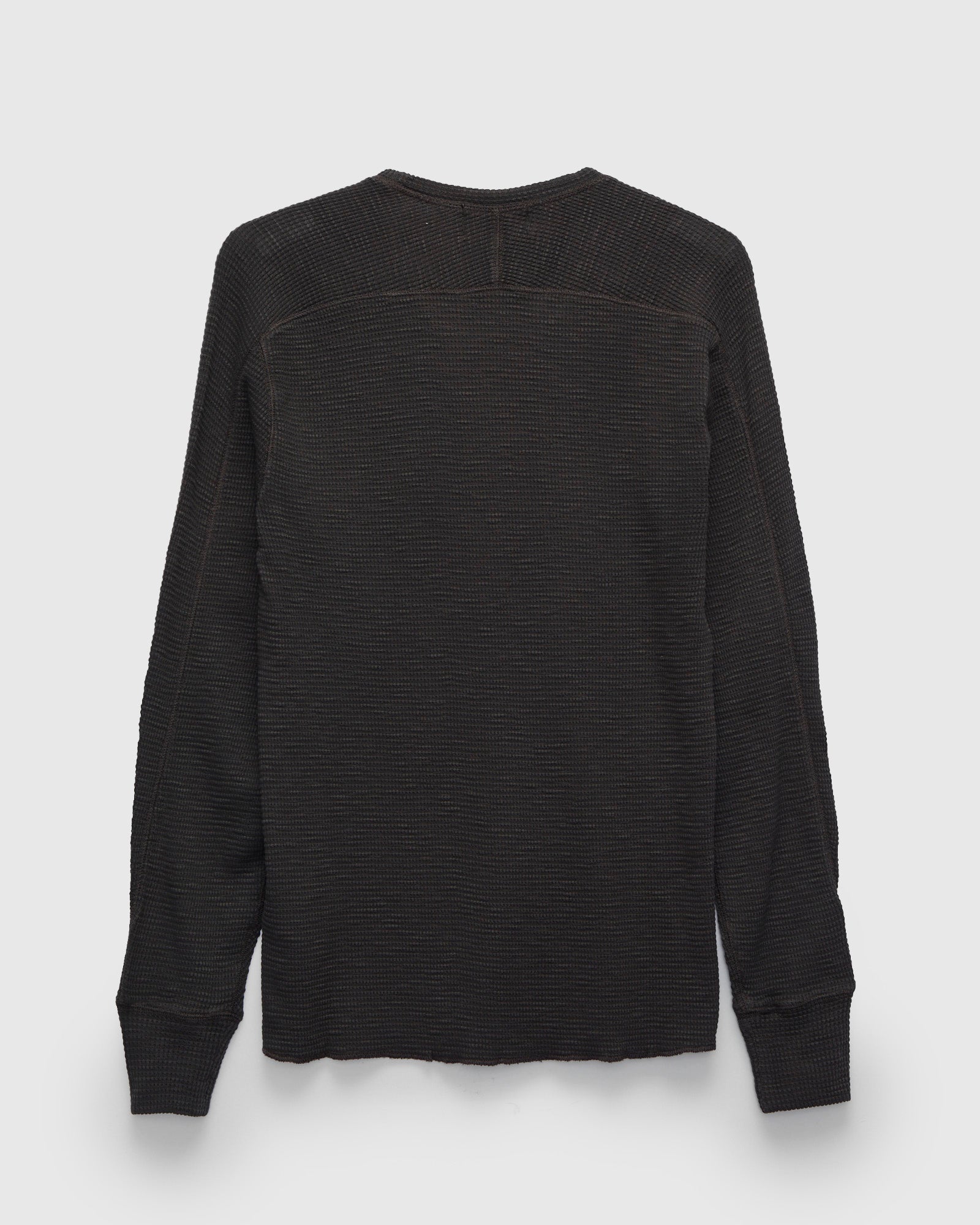 Waffle-Knit Thermal Long-Sleeve in Faded Black – Blue Owl Workshop
