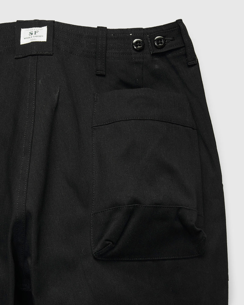 Overgrown Fatigue Pants in 8oz Denim Black