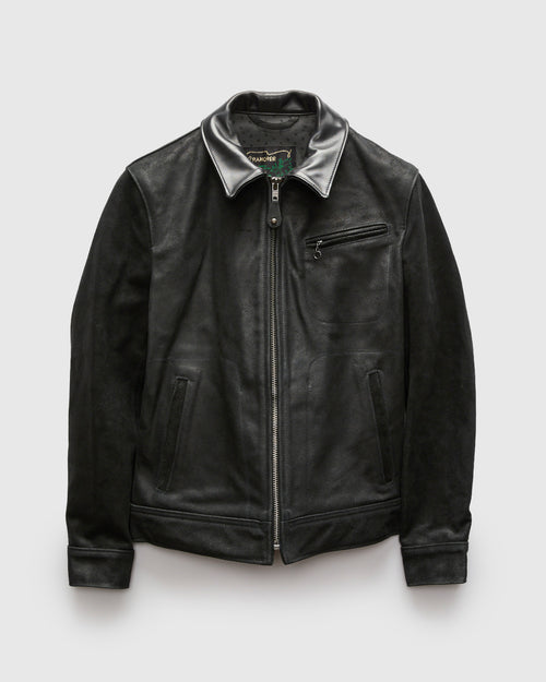 371 Sueded Cowhide Delivery Jacket in Black