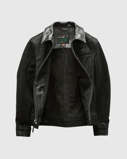 371 Sueded Cowhide Delivery Jacket in Black