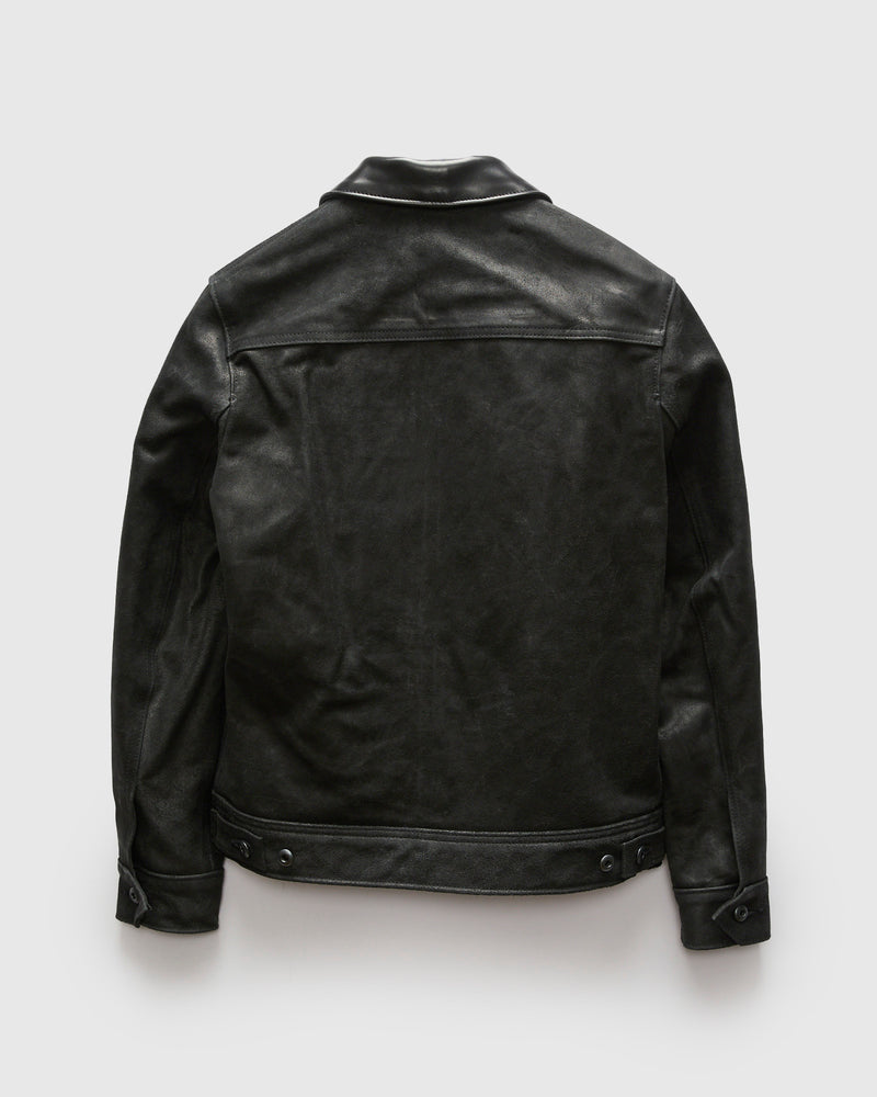 371 Sueded Cowhide Delivery Jacket in Black