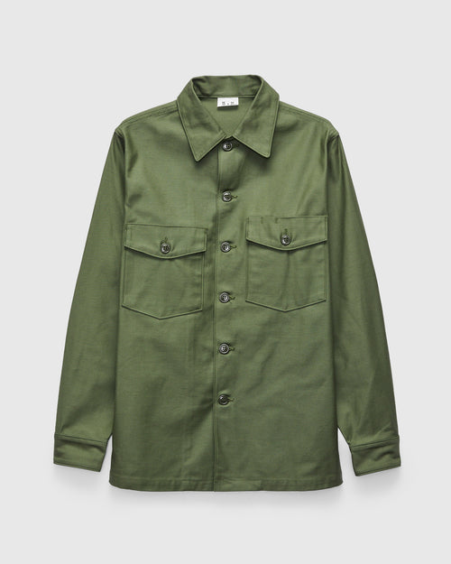 OG-107 Cotton Sateen Utility Shirt in Olive