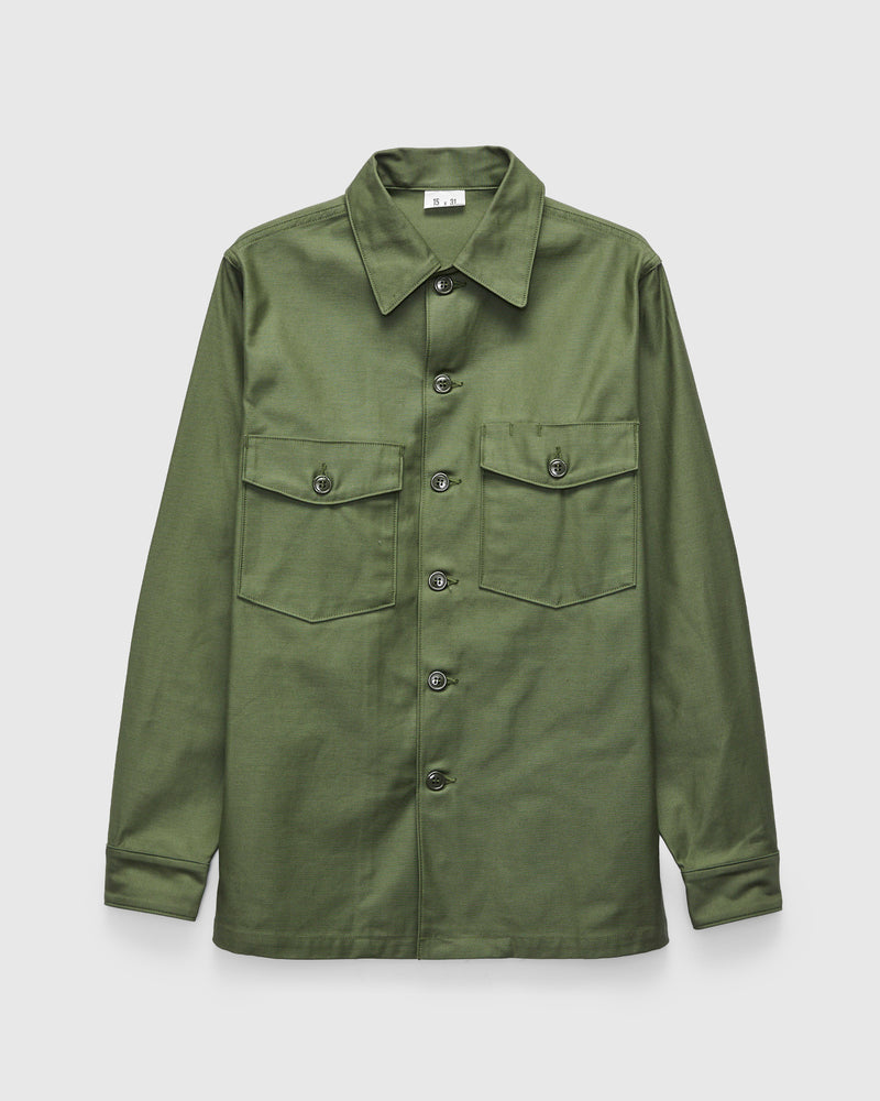 OG-107 Cotton Sateen Utility Shirt in Olive