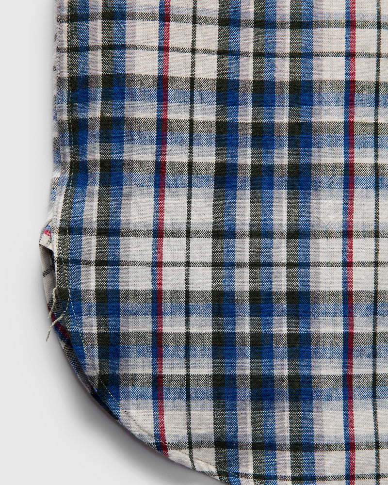 3056 Short Sleeve Check Work Shirt in Blue
