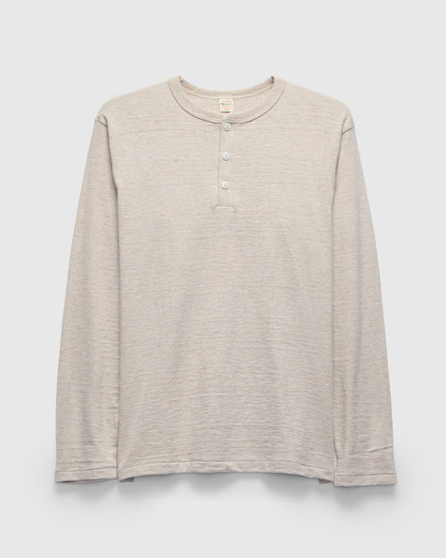 5907 Long Sleeve Henley in Oatmeal