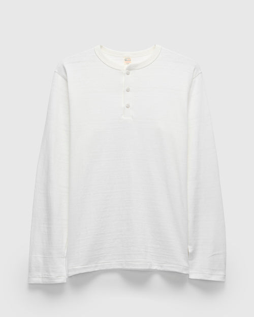 5907 Long Sleeve Henley in Off-White