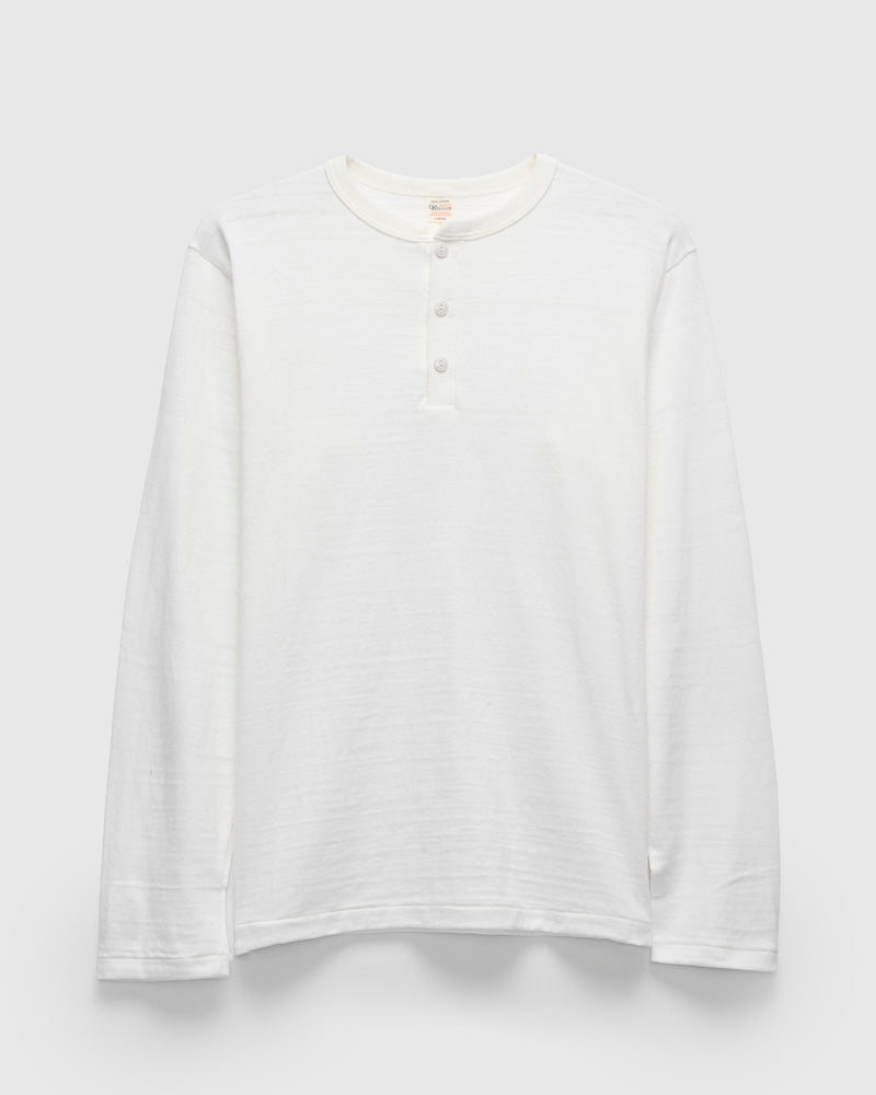 5907 Long Sleeve Henley in Off-White