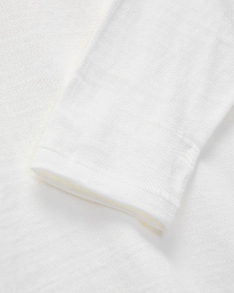 5907 Long Sleeve Henley in Off-White