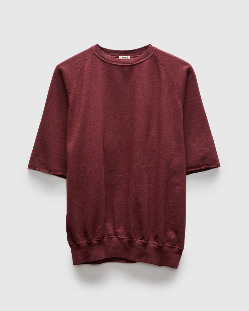 Cut Off Sleeve Sweatshirt in Bordeaux