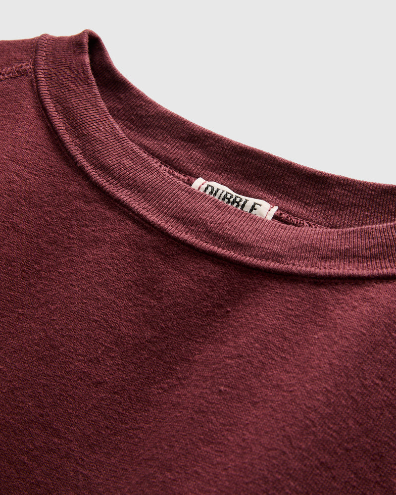 Cut Off Sleeve Sweatshirt in Bordeaux