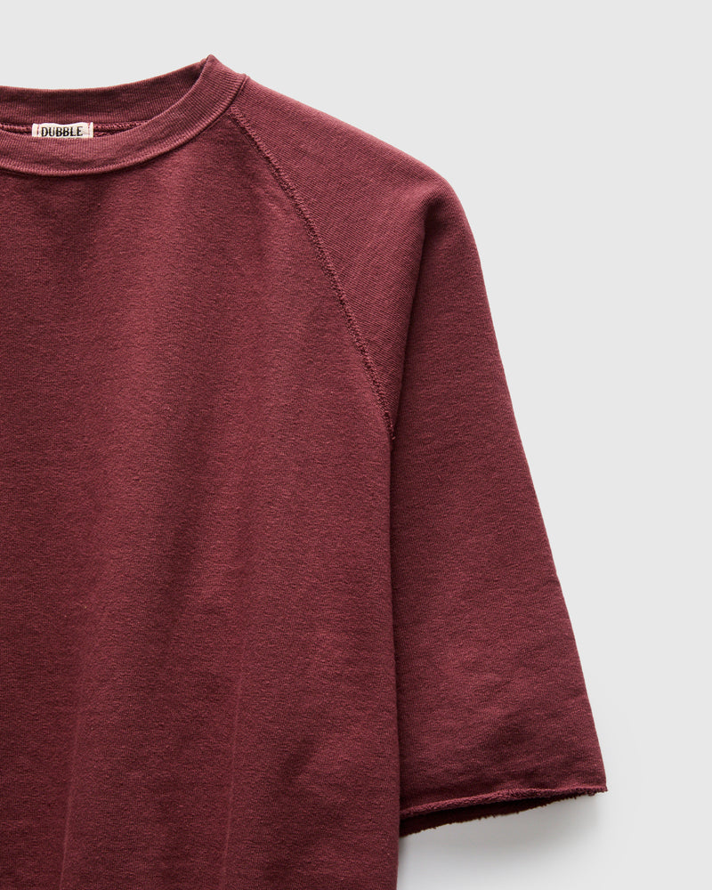 Cut Off Sleeve Sweatshirt in Bordeaux