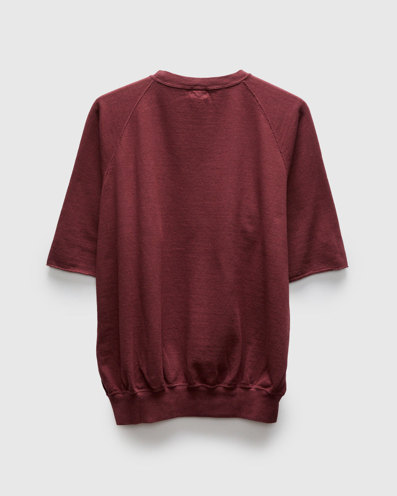 Cut Off Sleeve Sweatshirt in Bordeaux