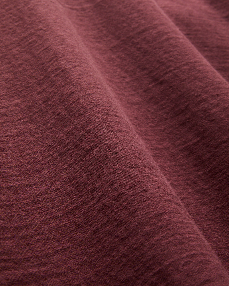 Fallen Cotton Slub Tee in Bordeaux
