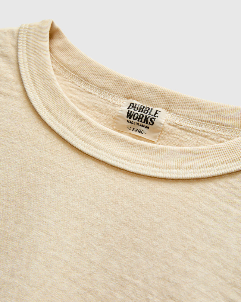 Pigment Dyed Fallen Cotton Slub Tee in Cream