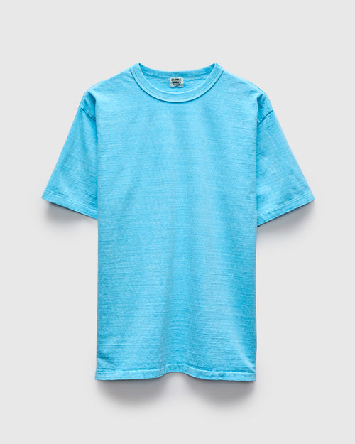 Pigment Dyed Fallen Cotton Slub Tee in Light Blue