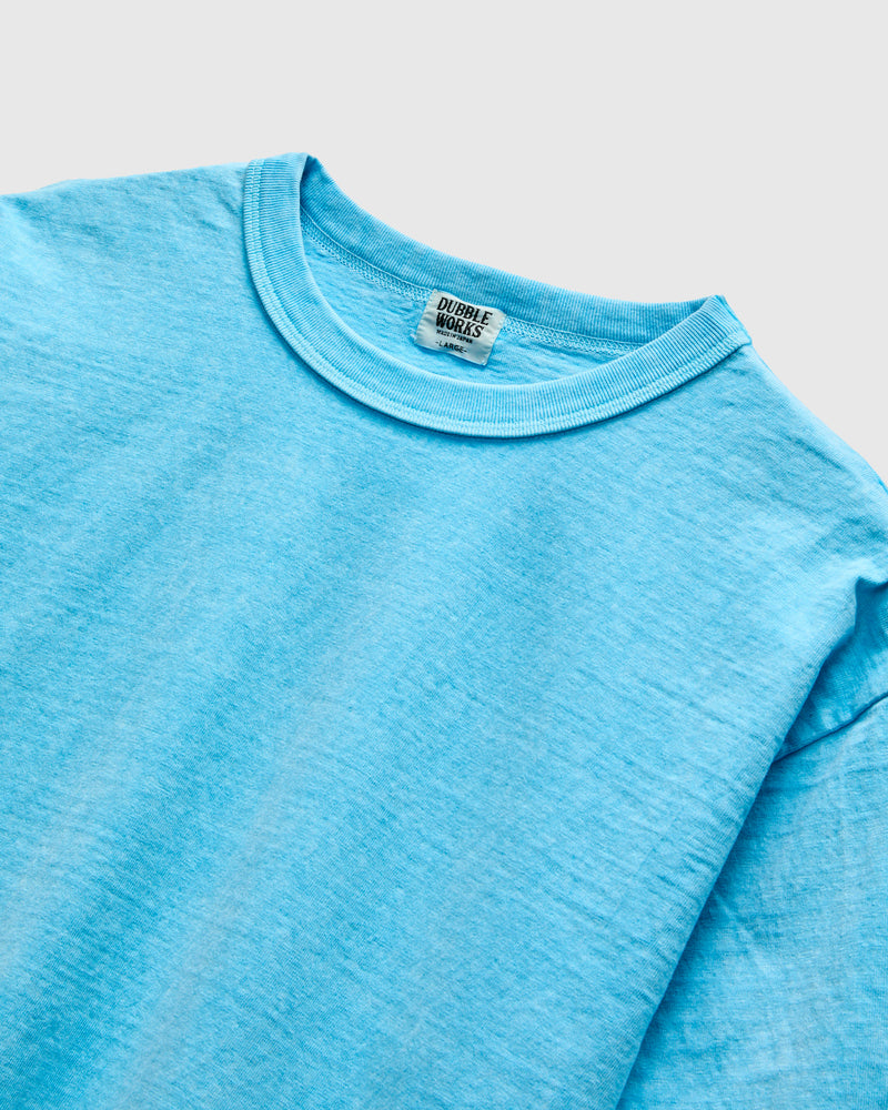 Pigment Dyed Fallen Cotton Slub Tee in Light Blue