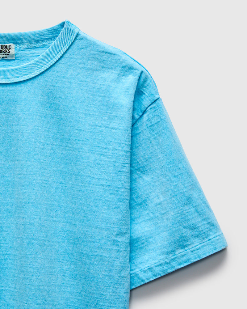 Pigment Dyed Fallen Cotton Slub Tee in Light Blue