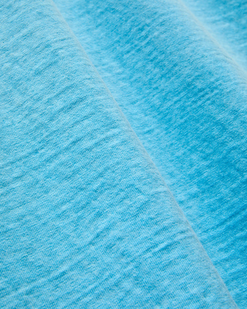 Pigment Dyed Fallen Cotton Slub Tee in Light Blue