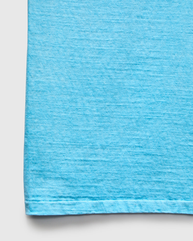 Pigment Dyed Fallen Cotton Slub Tee in Light Blue