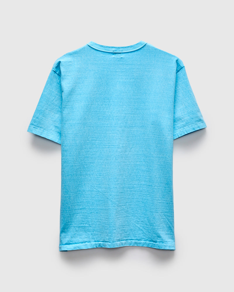 Pigment Dyed Fallen Cotton Slub Tee in Light Blue