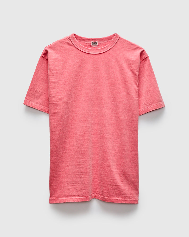 Pigment Dyed Fallen Cotton Slub Tee in Pink