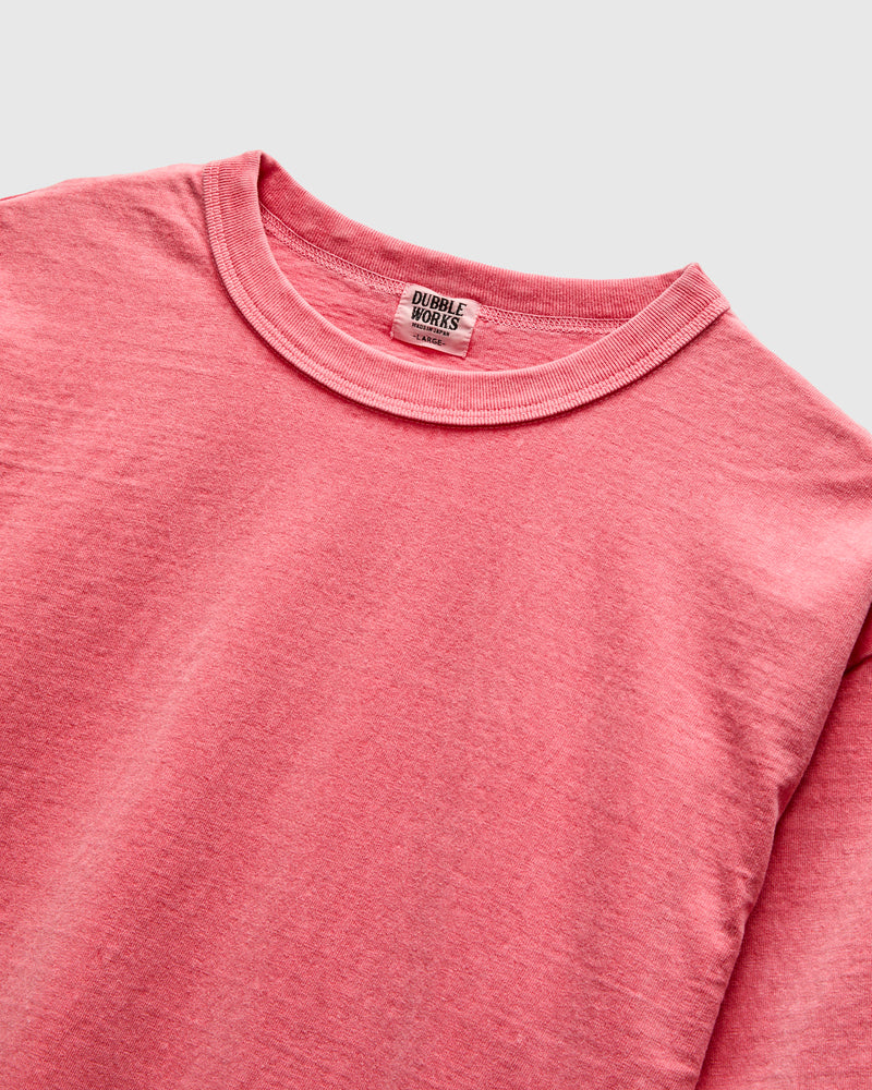 Pigment Dyed Fallen Cotton Slub Tee in Pink