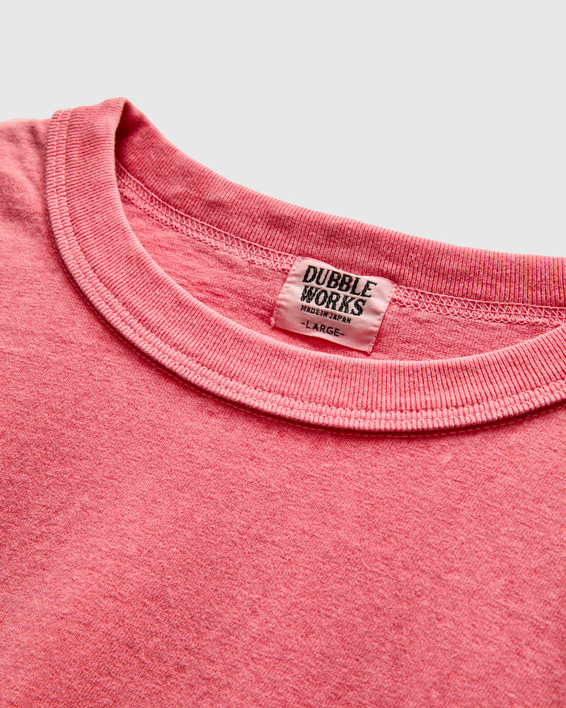 Pigment Dyed Fallen Cotton Slub Tee in Pink