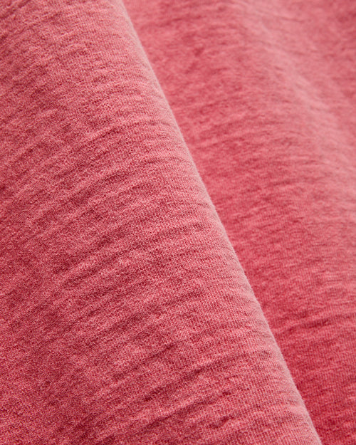 Pigment Dyed Fallen Cotton Slub Tee in Pink