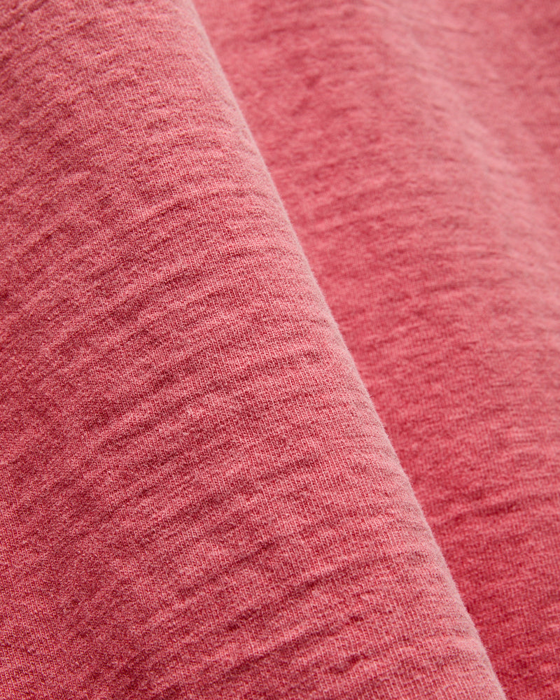 Pigment Dyed Fallen Cotton Slub Tee in Pink