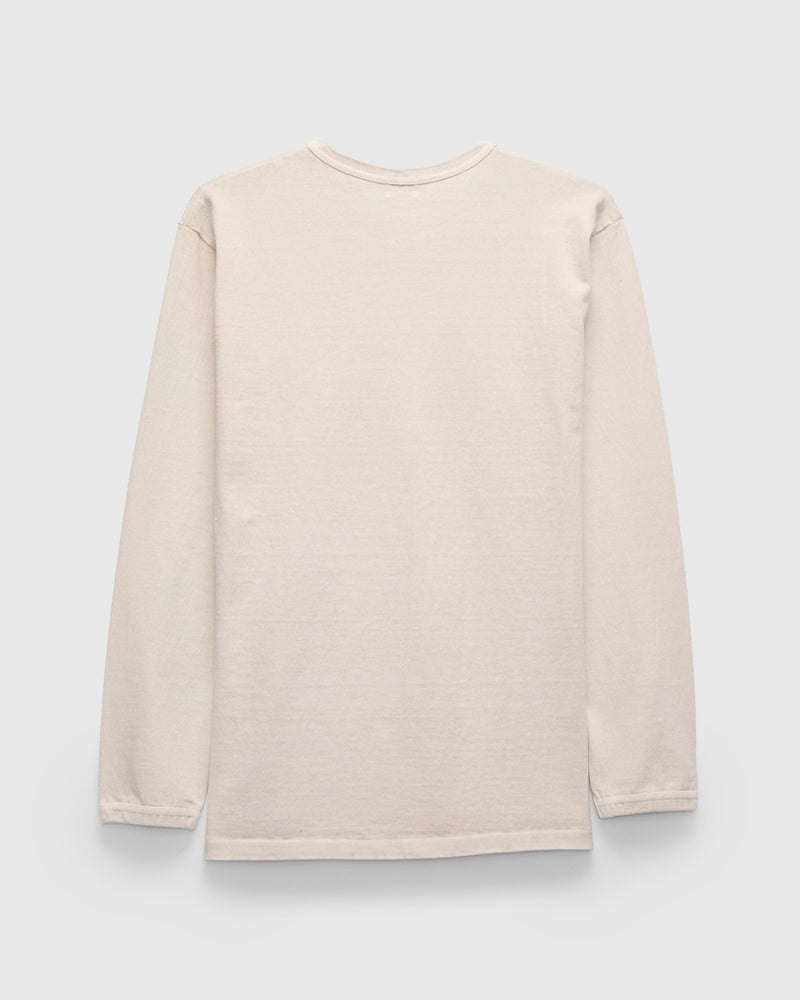Stand Wheeler Long Sleeve Pigment-Dyed Tee in Cream